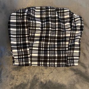 Plaid strapless top